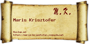 Maris Krisztofer névjegykártya